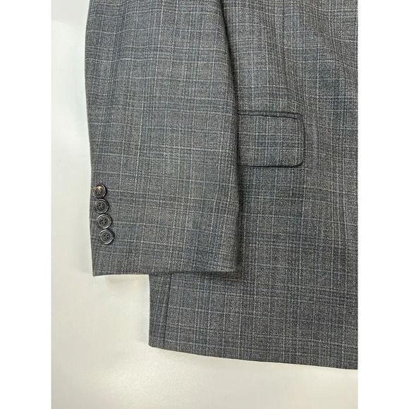 Ralph Lauren Blazer Mens 46R Plaid Two Button Sport Coat Gray Formal Office Wear - Picture 2 of 7